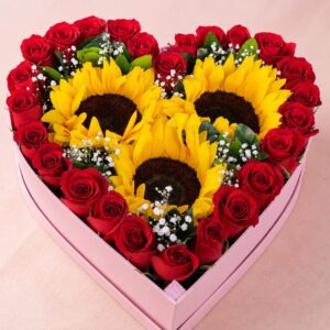 Corazón Radiante de Girasoles