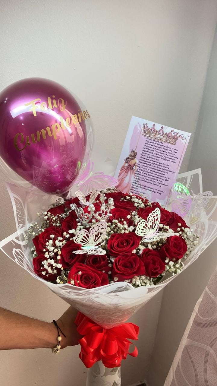 Arreglo floral Reina de Cumpleaños