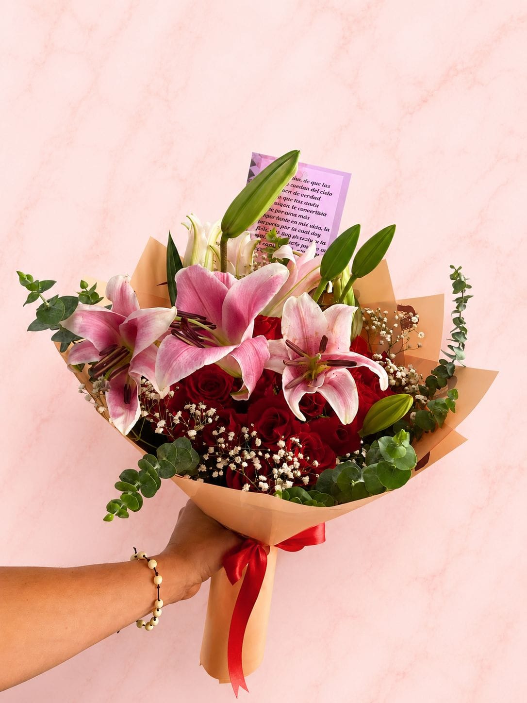 Bouquet Elegancia Imperial-30 Rosas y 5 Lirios