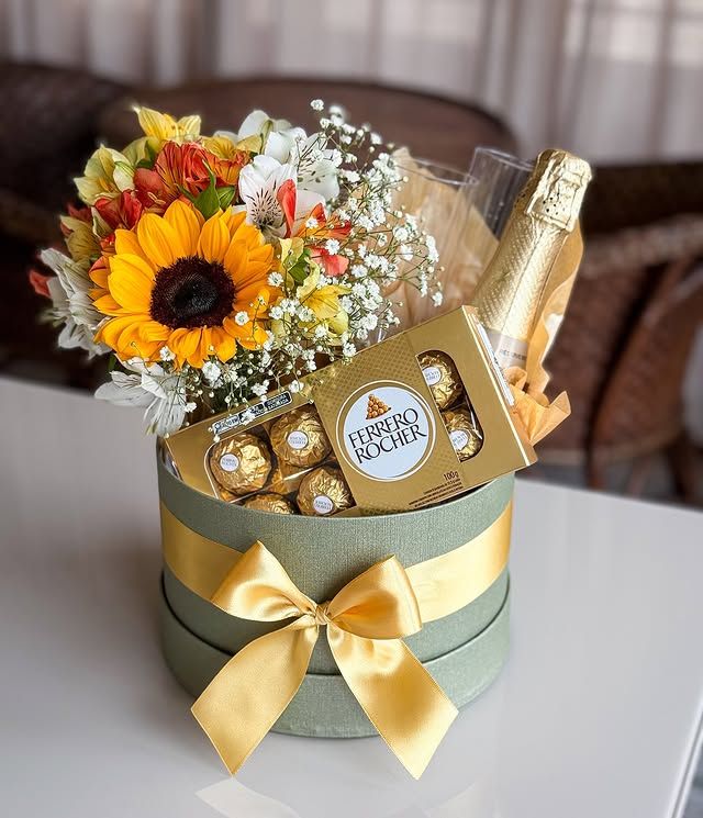 Caja Premium Girasol, Ferrero y Espumoso Chipre Manizales Caldas Colombia