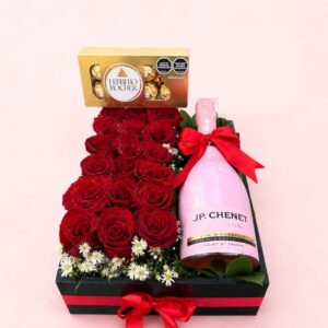 Caja Prestige Rosas & Espumante