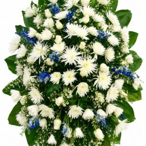 Corona funebre en rosas blancas Chipre Manizales Caldas Colombia