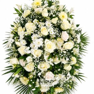 Corona funebre en rosas blancas Chipre Manizales Caldas Colombia