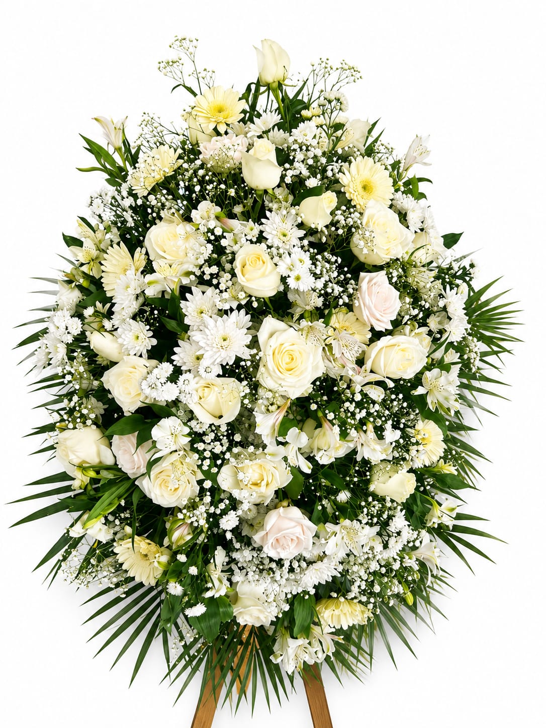 Corona funebre en rosas blancas Chipre Manizales Caldas Colombia