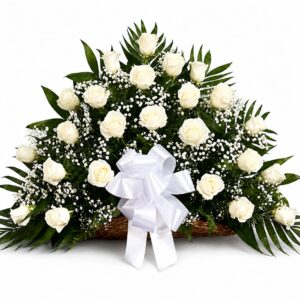Ramo funebre en rosas blancas Chipre Manizales Caldas Colombia