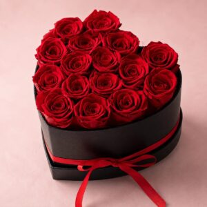 Caja Corazón con 16 Rosas Rojas – El Regalo Perfecto para Enamorar